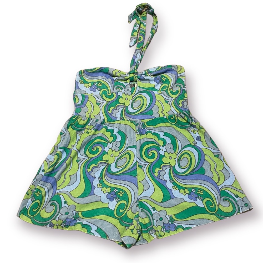 NWT Wild Fable Romper/ Blue&Green Towel Terry Material/ Size Medium
